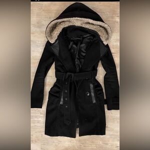 Custom trench with large hoodie vintage